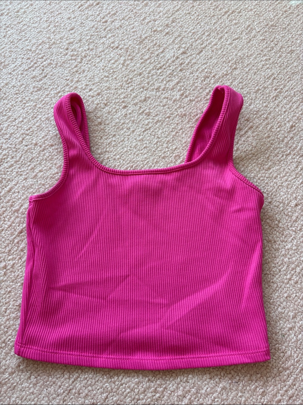 Pink tank top - stretchy fabric. Ribbed